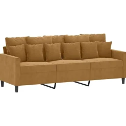 vidaXL 4-delige Loungeset met kussens fluweel bruin