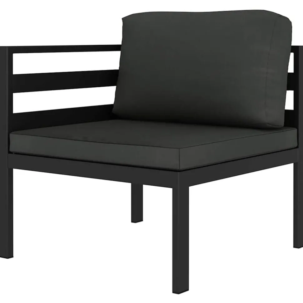 vidaXL 6-delige Loungeset met kussens aluminium antraciet