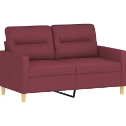 vidaXL 3-delige Loungeset met kussens stof wijnrood