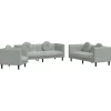 vidaXL 3-delige Loungeset met kussens fluweel roze
