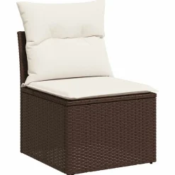 vidaXL 6-delige Loungeset met kussens poly rattan bruin