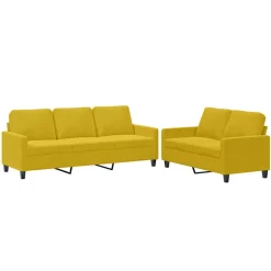 vidaXL 2-delige Loungeset met kussens fluweel geel