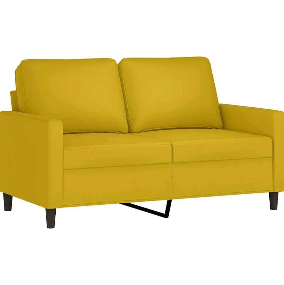 vidaXL 2-delige Loungeset met kussens fluweel geel