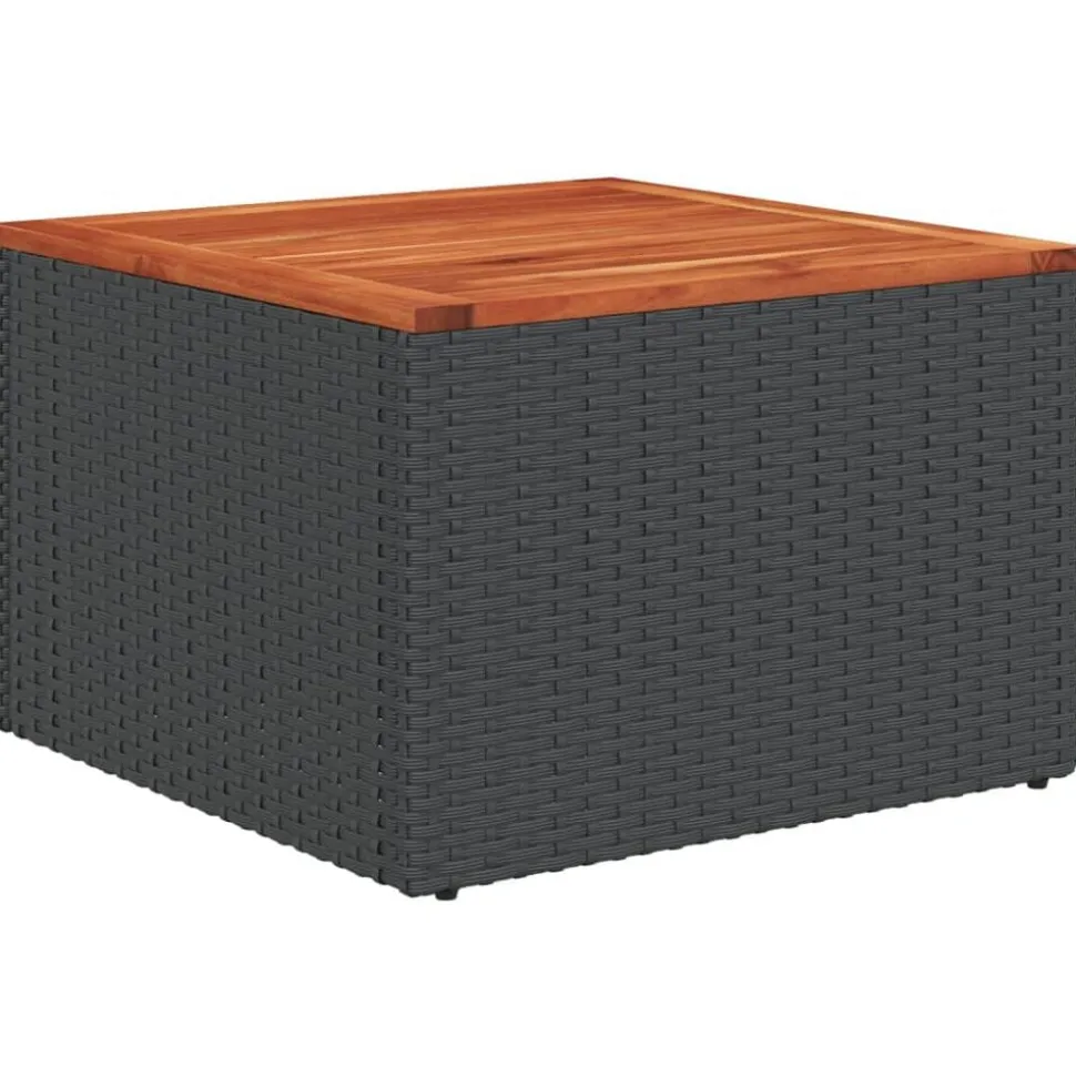 vidaXL 10-delige Loungeset met kussens poly rattan zwart
