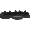 vidaXL 8-delige Loungeset met kussens poly rattan zwart