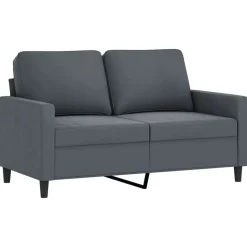 vidaXL 3-delige Loungeset met kussens fluweel donkergrijs