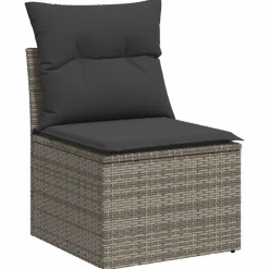 vidaXL 7-delige Loungeset met kussens poly rattan grijs