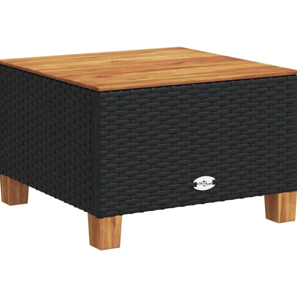 vidaXL 6-delige Loungeset met kussens poly rattan zwart