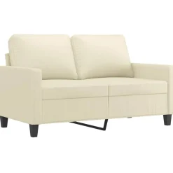 vidaXL 3-delige Loungeset met kussens kunstleer crème