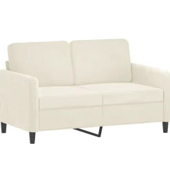 vidaXL 2-delige Loungeset met kussens fluweel crèmekleurig