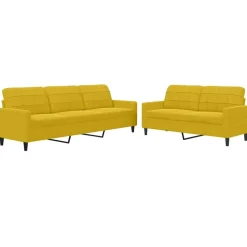 vidaXL 2-delige Loungeset met kussens fluweel geel
