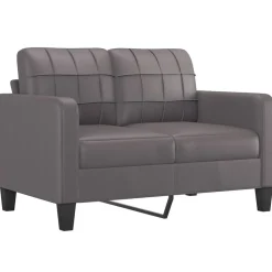 vidaXL 3-delige Loungeset met kussens kunstleer grijs