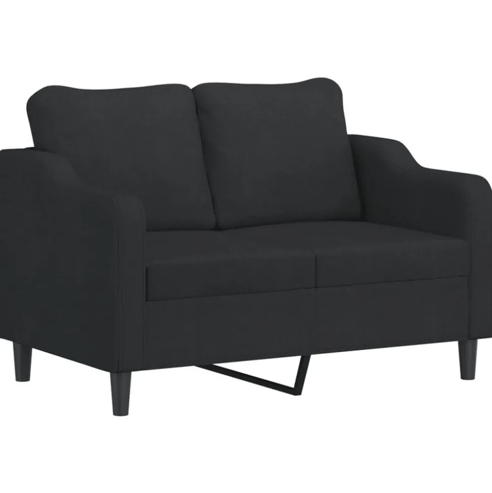 vidaXL 2-delige loungeset met kussens stof zwart