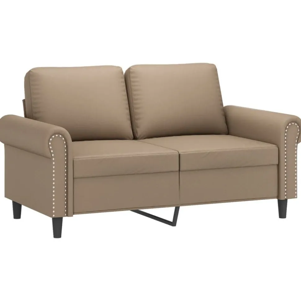 vidaXL 3-delige Loungeset met kussens kunstleer cappuccino