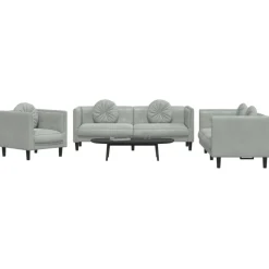 vidaXL 2-delige Loungeset met kussens fluweel donkergroen