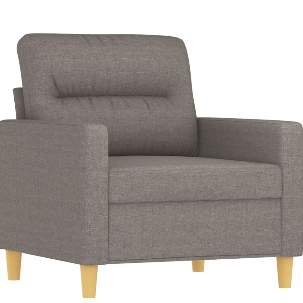 vidaXL 4-delige Loungeset met kussens stof taupe