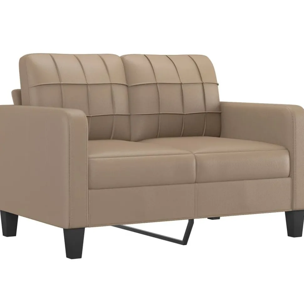 vidaXL 3-delige Loungeset met kussens kunstleer cappuccino