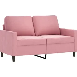 vidaXL 2-delige Loungeset met kussens fluweel roze