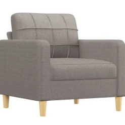vidaXL 3-delige Loungeset met kussens stof taupe