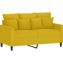 vidaXL 3-delige Loungeset met kussens fluweel geel