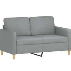 vidaXL 2-delige Loungeset met kussens stof lichtgrijs