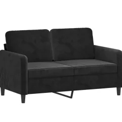 vidaXL 3-delige Loungeset met kussens fluweel zwart