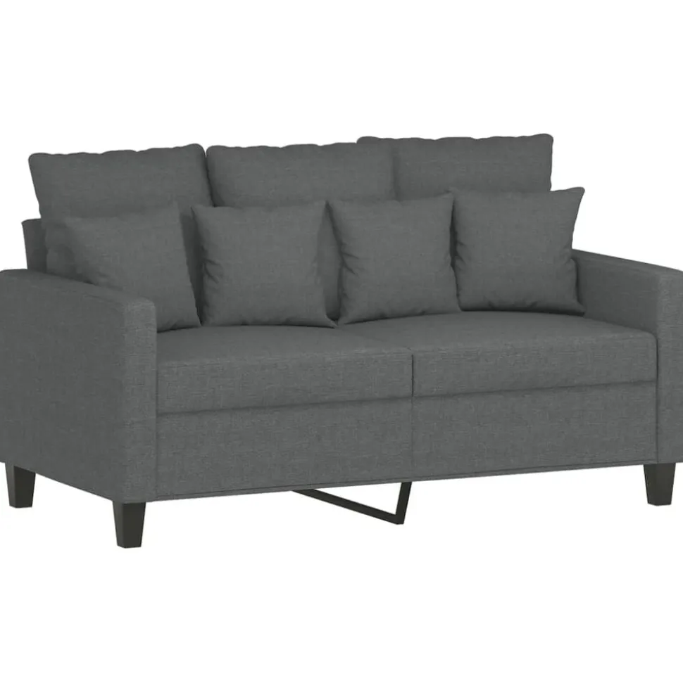 vidaXL 3-delige Loungeset met kussens stof donkergrijs
