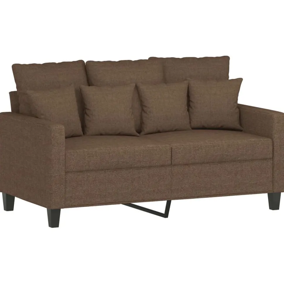 vidaXL 2-delige Loungeset met kussens stof bruin