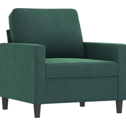 vidaXL 4-delige Loungeset met kussens fluweel donkergroen