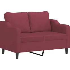 vidaXL 2-delige Loungeset met kussens stof wijnrood