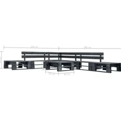 vidaXL 6-delige Loungeset pallet hout zwart