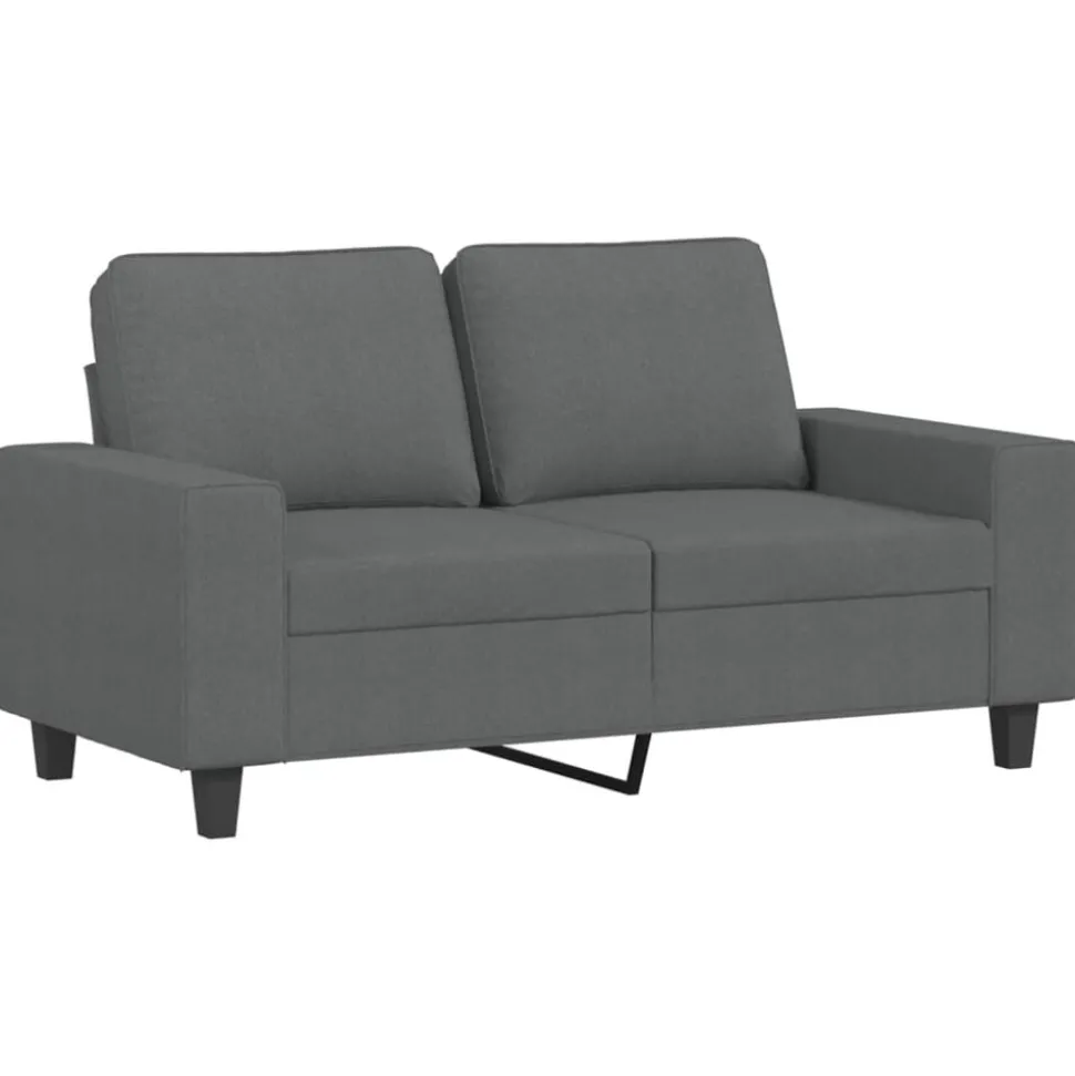 vidaXL 2-delige Loungeset stof donkergrijs