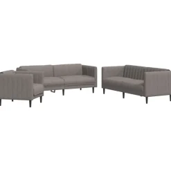 vidaXL 3-delige Loungeset stof taupe