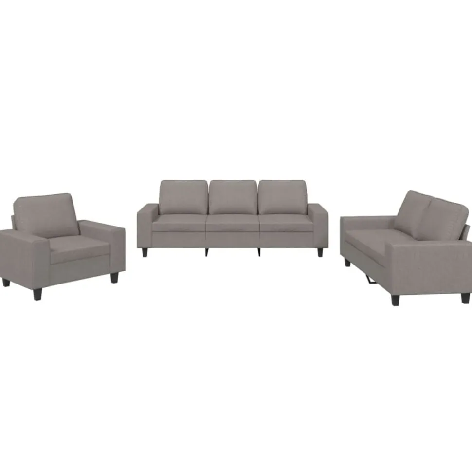 vidaXL 3-delige Loungeset stof taupe