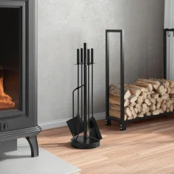 vidaXL 5-delige openhaardgereedschapset 18x66 cm staal