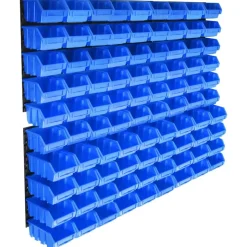 vidaXL 96-delige Opslagbakkenset met wandpanelen blauw