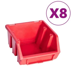 vidaXL 39-delige Opslagbakkenset met wandpanelen rood en zwart