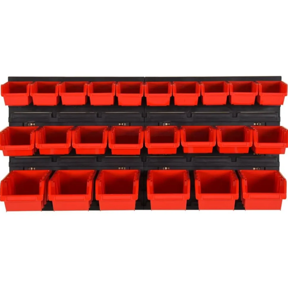 vidaXL 26-delige Sorteersysteemset 77x39 cm polypropeen rood en zwart