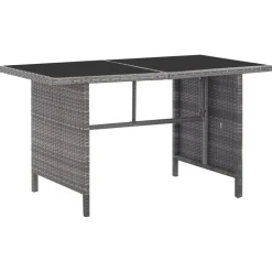 vidaXL 5-delige Tuinset met kussens poly rattan grijs