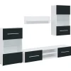 vidaXL 5-delige Tv-meubels met LED-verlichting bewerkt hout matindigo