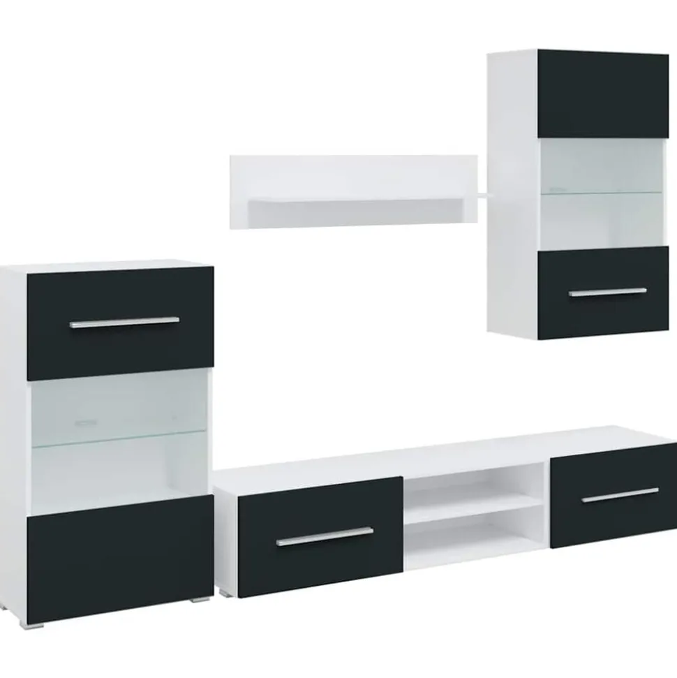 vidaXL 5-delige Tv-meubels met LED-verlichting bewerkt hout matindigo