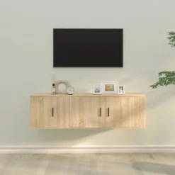 vidaXL 2-delige Tv-meubelset bewerkt hout sonoma eikenkleurig
