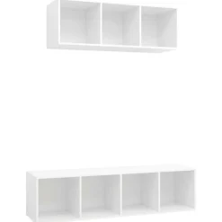 vidaXL 2-delige Tv-meubelset spaanplaat wit