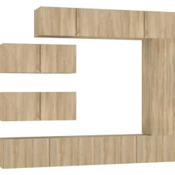 vidaXL 7-delige Tv-meubelset bewerkt hout sonoma eikenkleurig