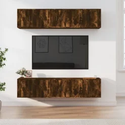 vidaXL 6-delige Tv-meubelset bewerkt hout gerookt eikenkleurig