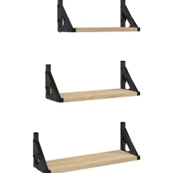 vidaXL 3-delige Wandschappenset bewerkt hout sonoma eikenkleurig