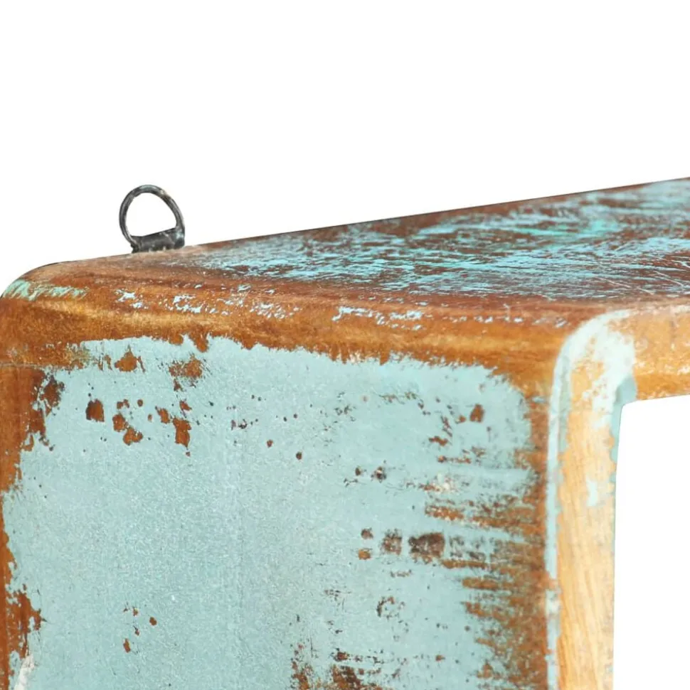 vidaXL 3-delige Wandschappenset kubus massief gerecycled hout