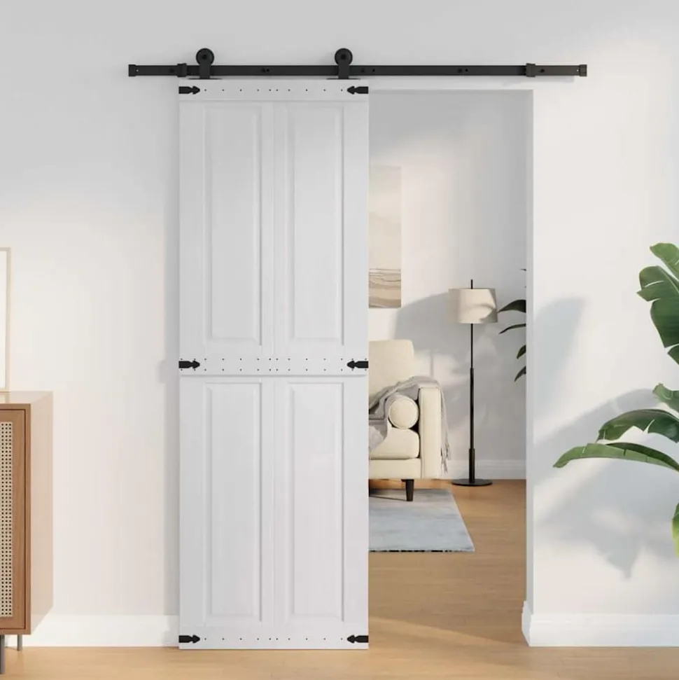 vidaXL Deur Corona Wit 70 x 210 cm Bewerkt hout