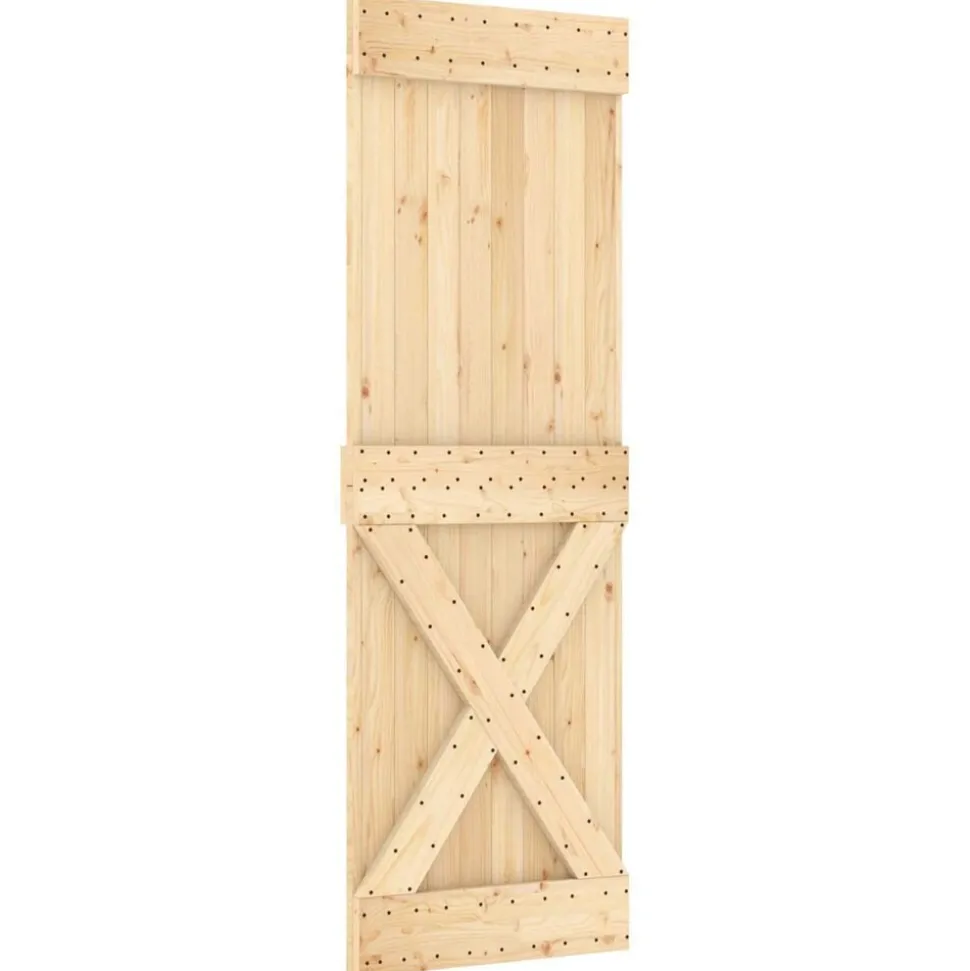 vidaXL Deur NARVIK Naturel 70 x 210 cm Massief Grenenhout