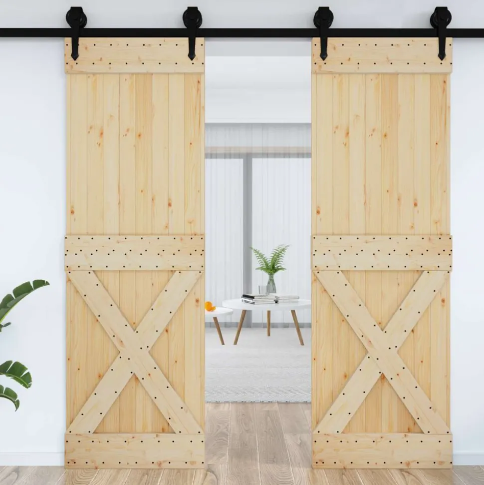 vidaXL Deur NARVIK Naturel 70 x 210 cm Massief Grenenhout